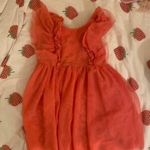 Cat and jack girls coral eyelet dress